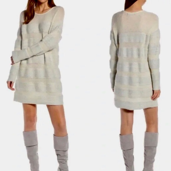 Something Navy Metallic Striped Oversized Sweater Dress - Picture 10 of 16